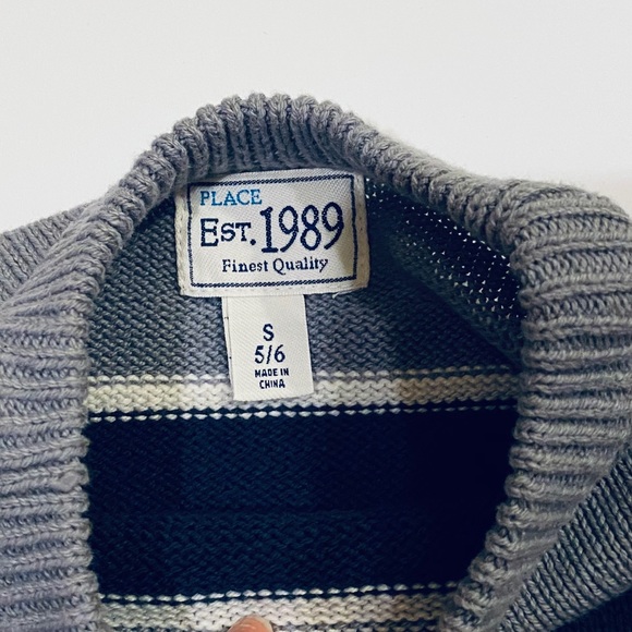 🌟HP🌟Classic Navy & Gray Pullover Striped Sweater - Picture 6 of 7